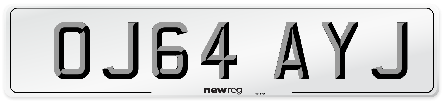 OJ64 AYJ Number Plate from New Reg